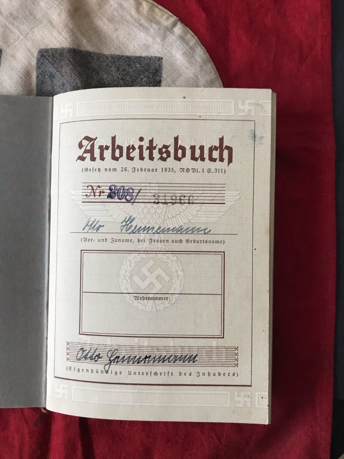 Deutsches Reich Arbeitsbuch Dated 1940 – Achtung Militaria